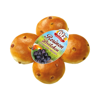 Ölz Rosinenbrötchen, 4 Stück, 250g Produktbild, Vorderseite der Verpackung